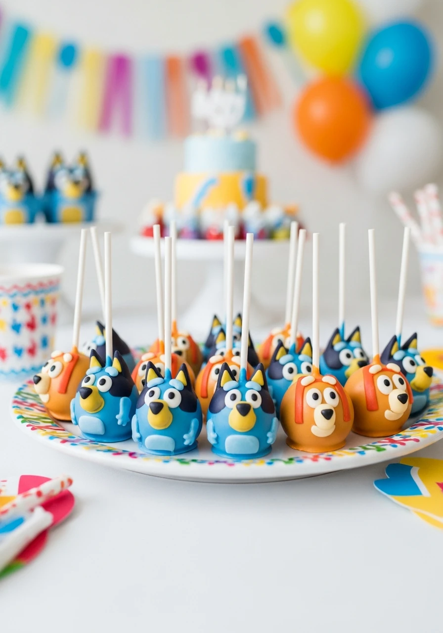Bluey Cake Pops - 50 Best Bluey Birthday Party Ideas for a Fun Celebration