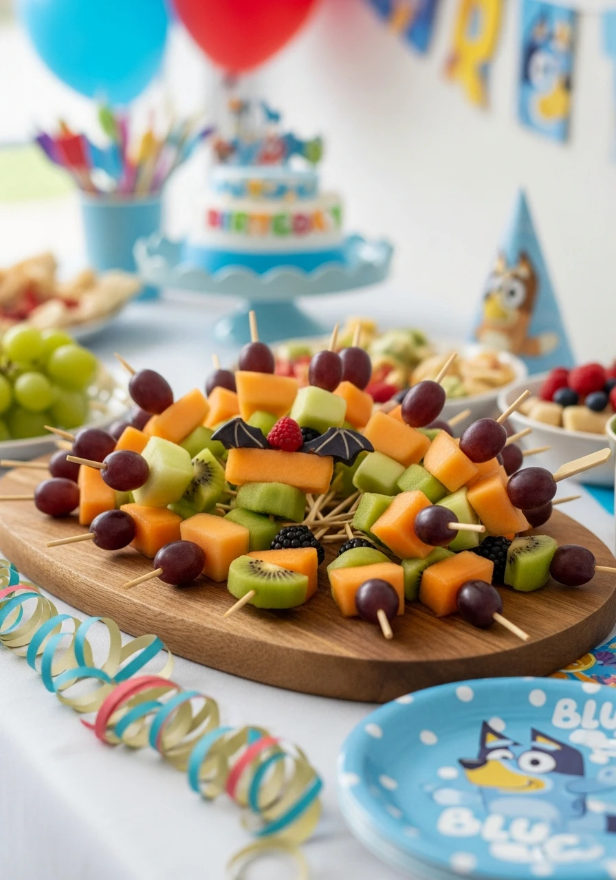 Fruit Bat Skewers - 50 Best Bluey Birthday Party Ideas for a Fun Celebration