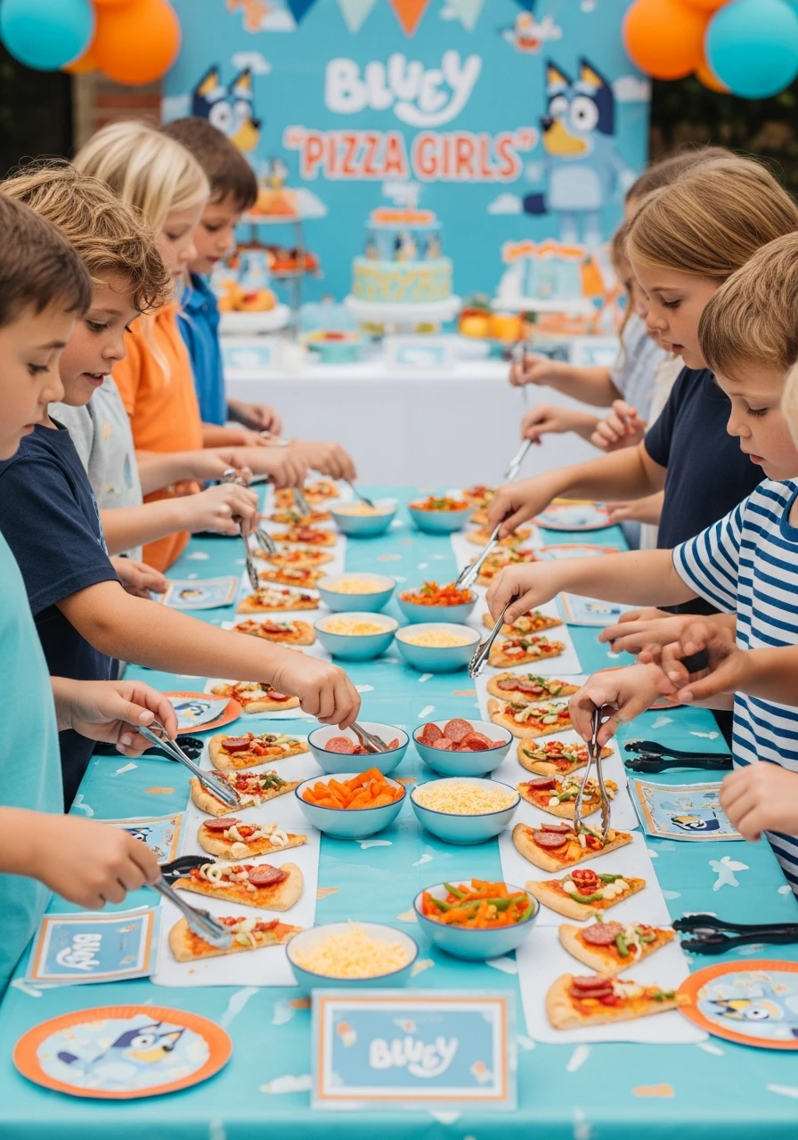 Pizza Girls Station - 50 Best Bluey Birthday Party Ideas for a Fun Celebration