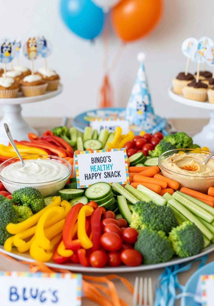 Bingo's Veggie Tray - 50 Best Bluey Birthday Party Ideas for a Fun Celebration