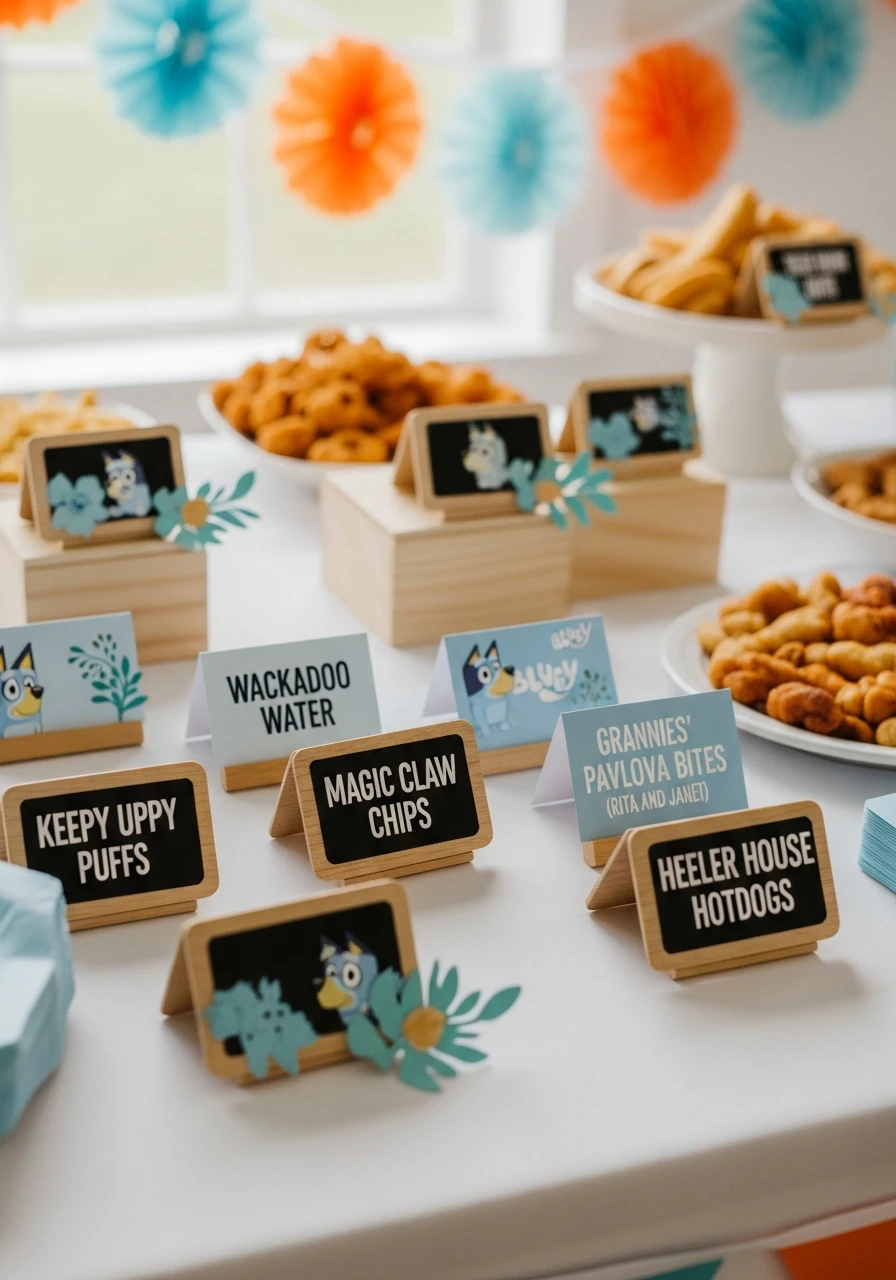 Themed Snack Labels - 50 Best Bluey Birthday Party Ideas for a Fun Celebration