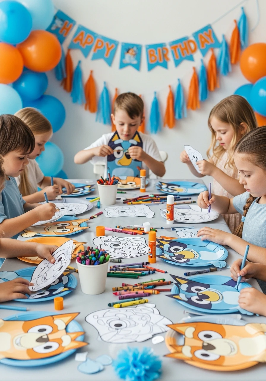 DIY Character Masks - 50 Best Bluey Birthday Party Ideas for a Fun Celebration