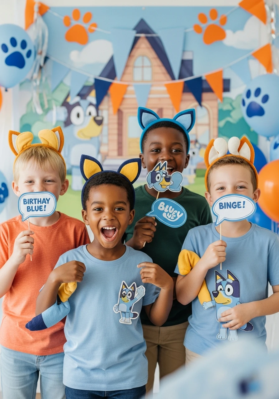 Photo Booth Props - 50 Best Bluey Birthday Party Ideas for a Fun Celebration
