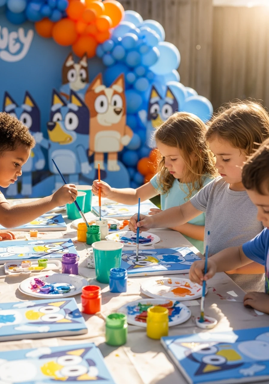 Art Painting Station - 50 Best Bluey Birthday Party Ideas for a Fun Celebration