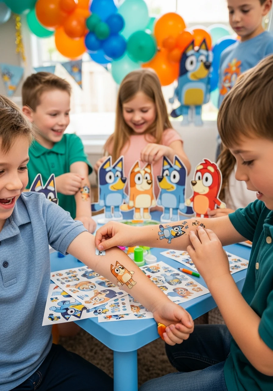 Temporary Tattoos - 50 Best Bluey Birthday Party Ideas for a Fun Celebration