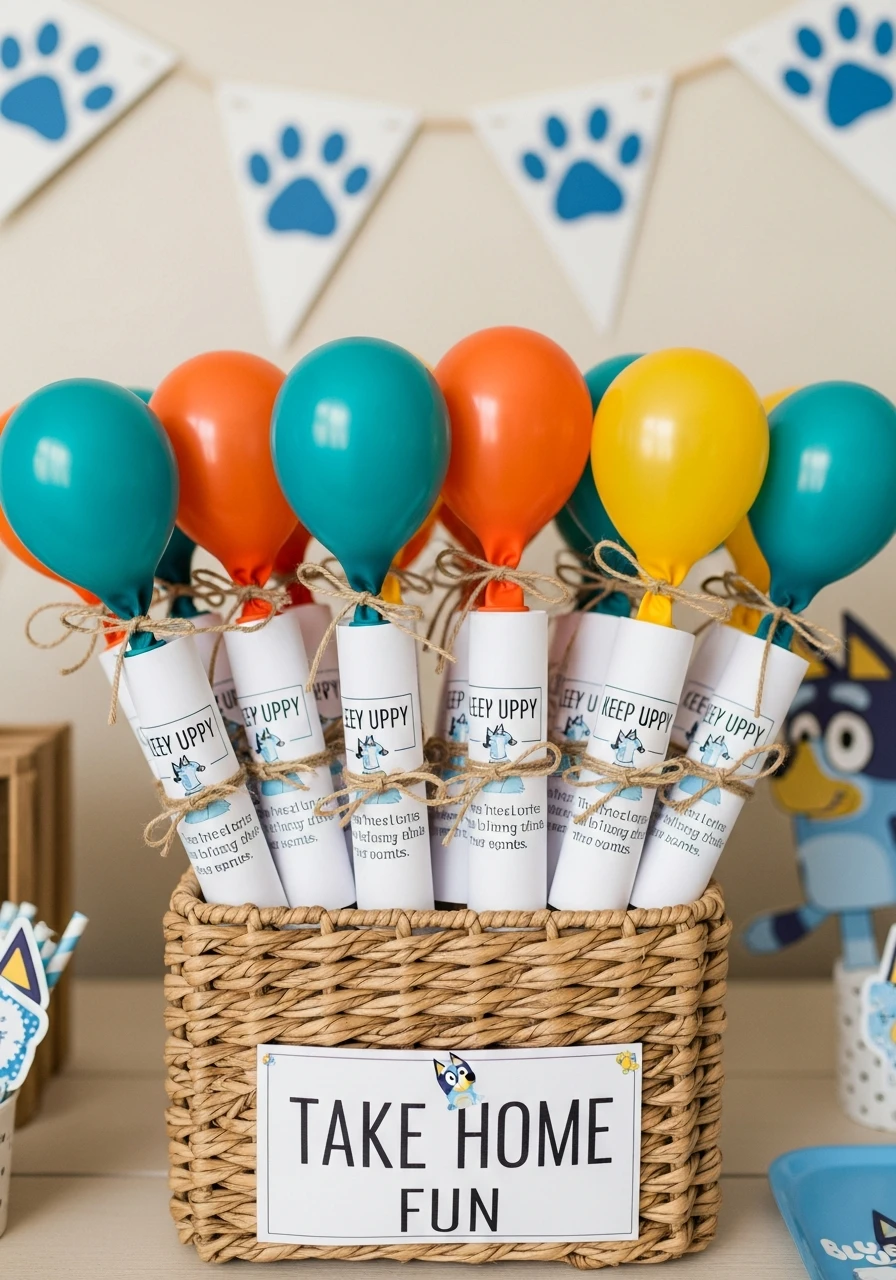 Keepy Uppy Balloon Favor - 50 Best Bluey Birthday Party Ideas for a Fun Celebration