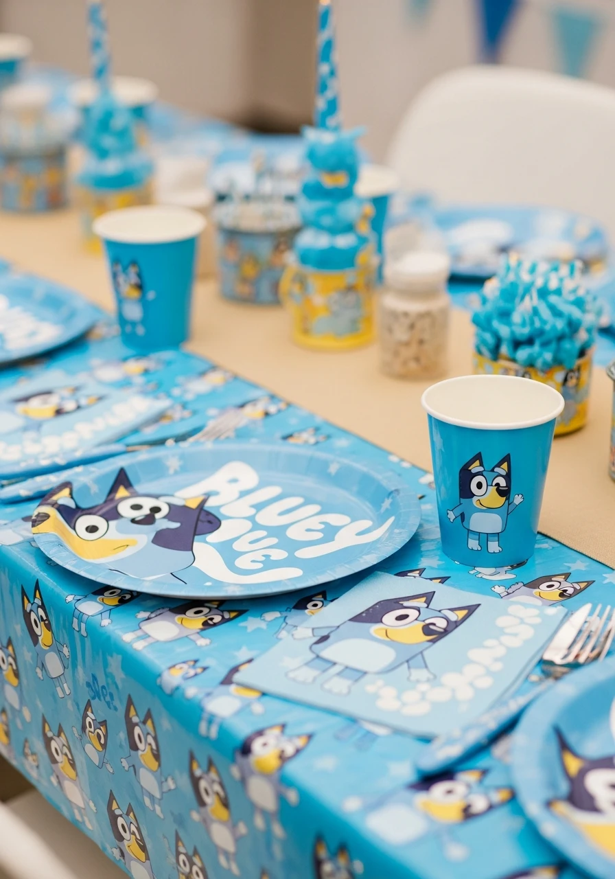 Themed Tableware Set - 50 Best Bluey Birthday Party Ideas for a Fun Celebration