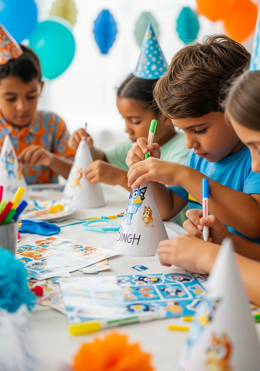 Personalized Party Hats - 50 Best Bluey Birthday Party Ideas for a Fun Celebration