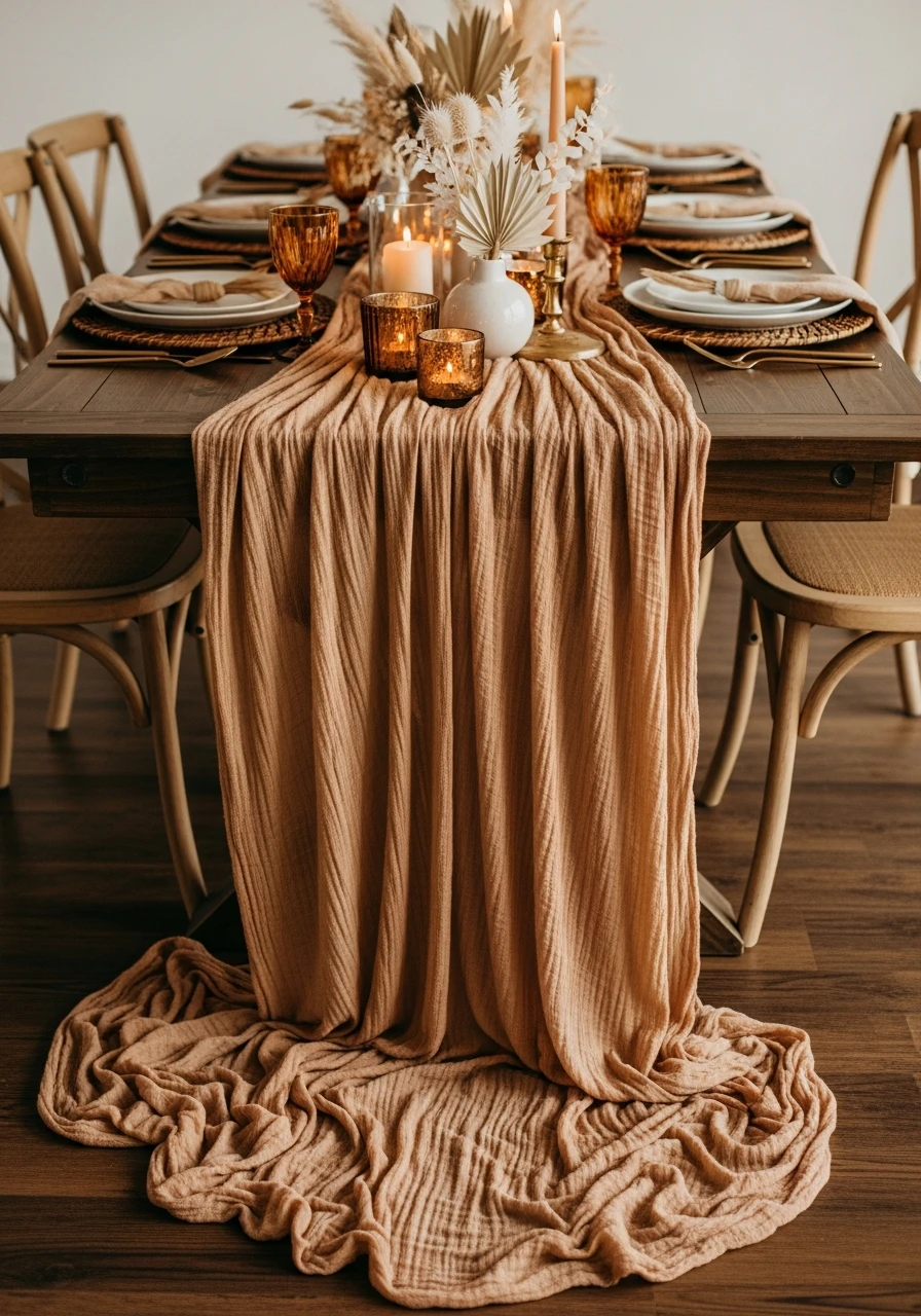 Crinkle Gauze Runners - 40 Must-Have Boho Party Decorations for Every Host