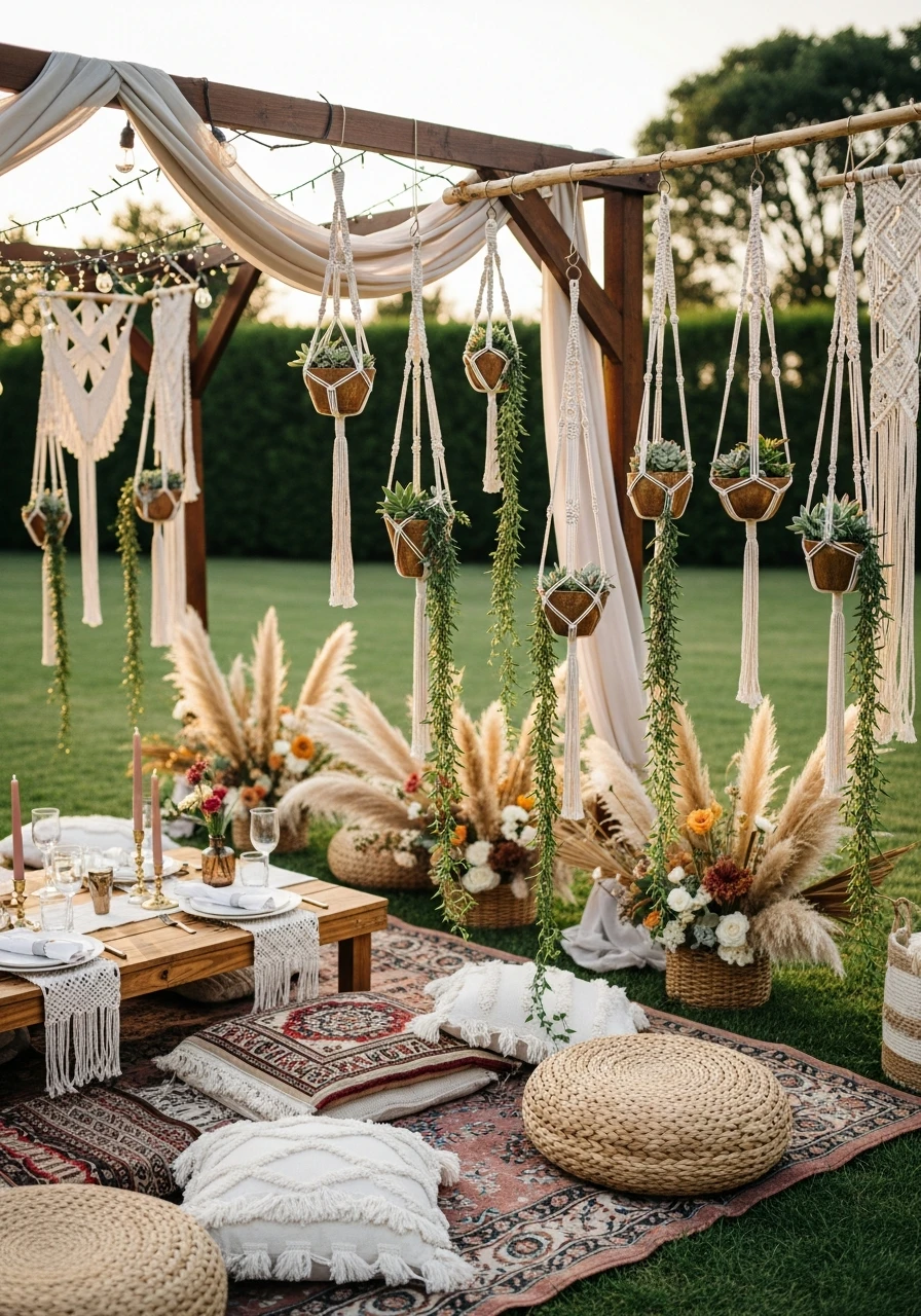 Macrame Plant Hangers - 40 Must-Have Boho Party Decorations for Every Host