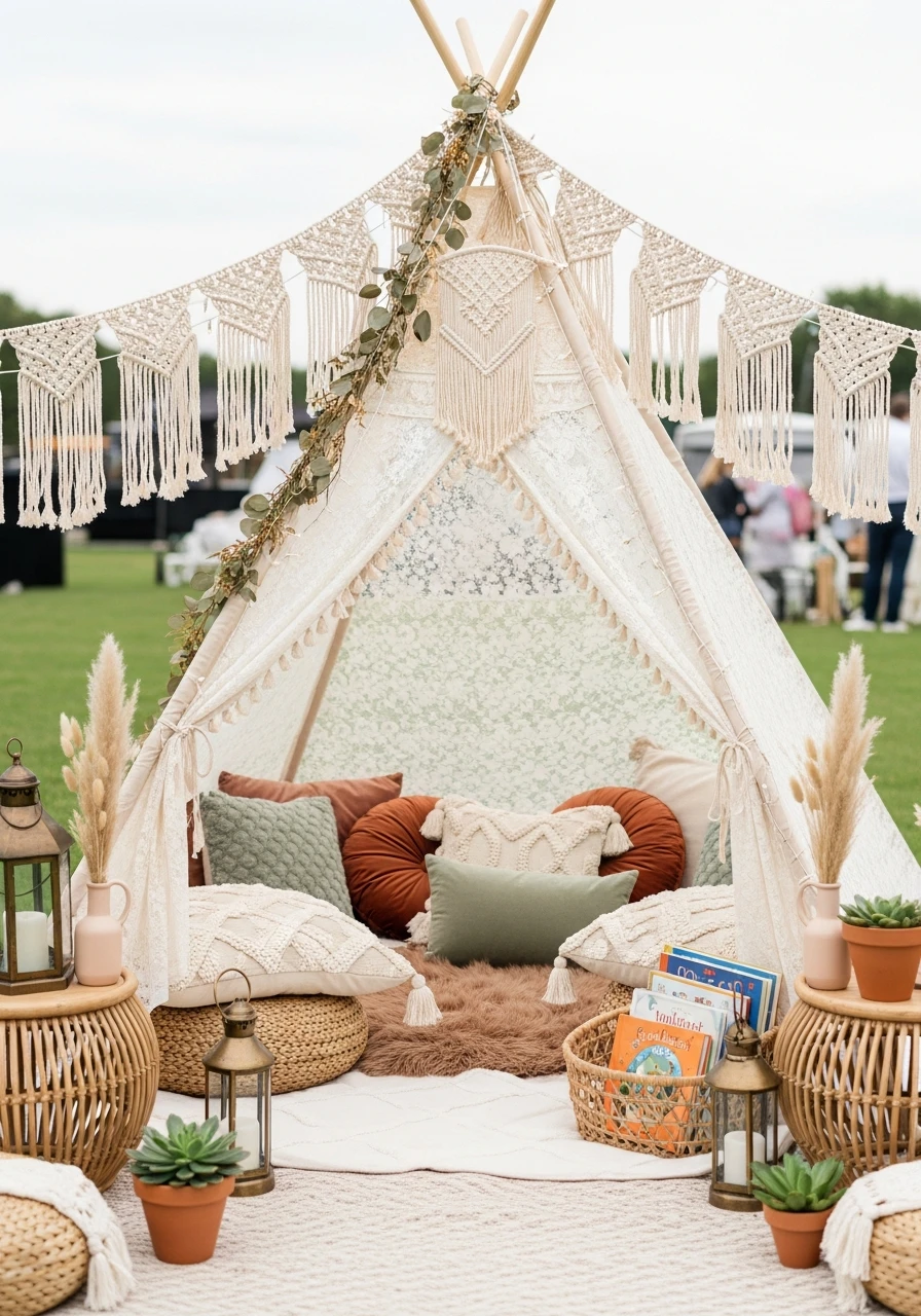Boho Teepee Tent - 40 Must-Have Boho Party Decorations for Every Host