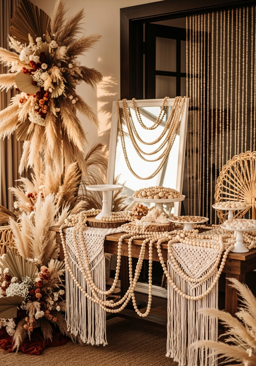 Natural Wood Beads - 40 Must-Have Boho Party Decorations for Every Host