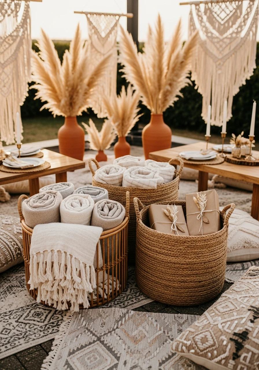 Woven Floor Baskets - 40 Must-Have Boho Party Decorations for Every Host