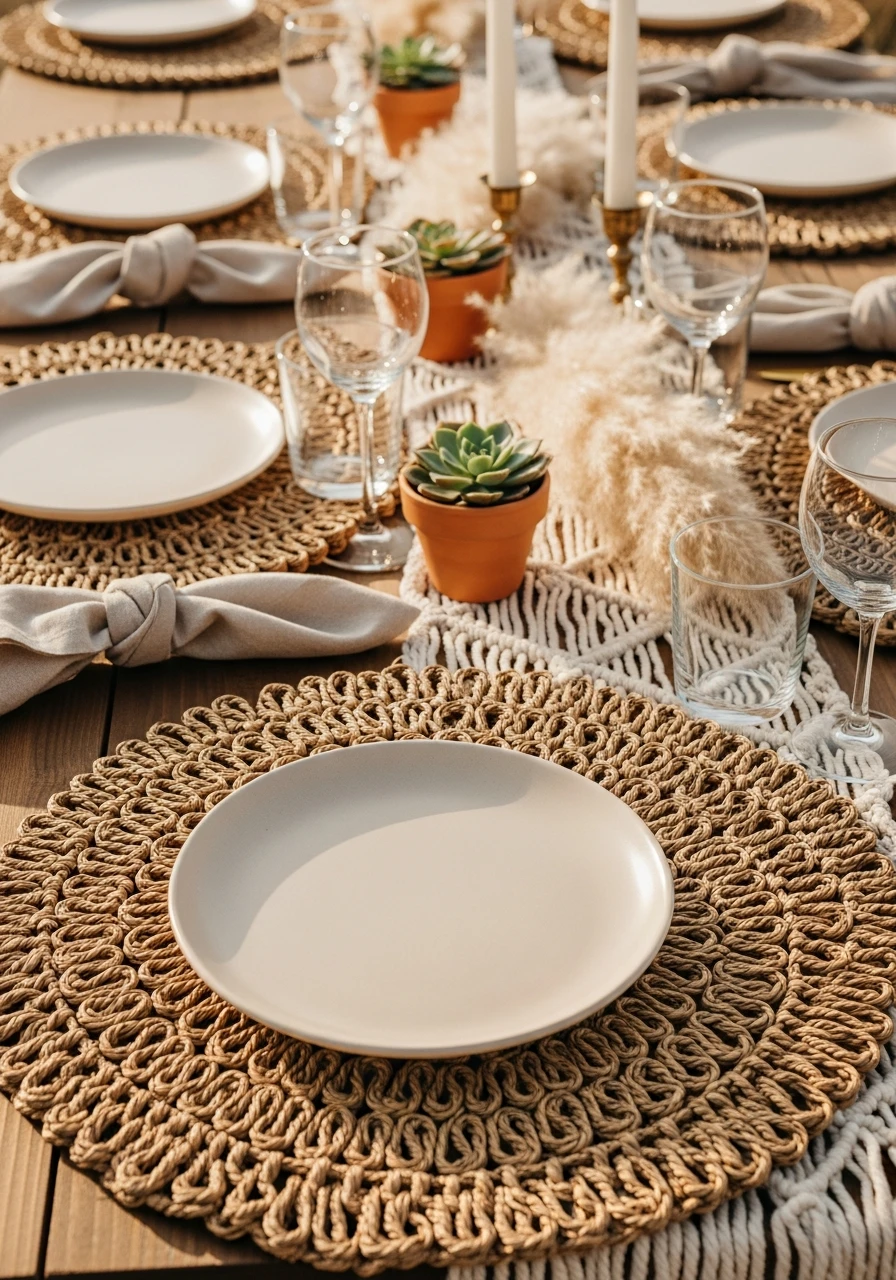 Woven Placemats - 40 Must-Have Boho Party Decorations for Every Host