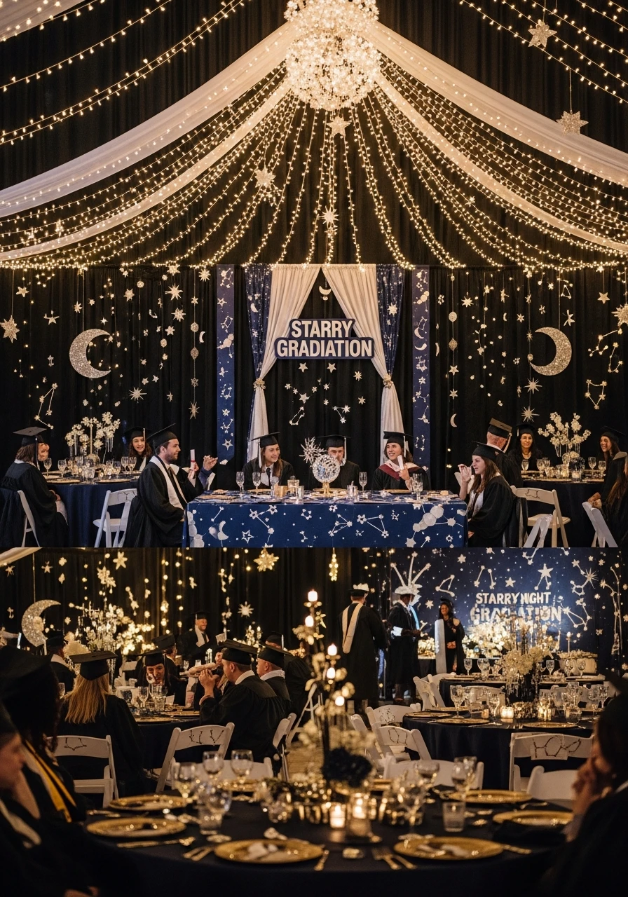 Starry Night Graduation - College Graduation Party Ideas