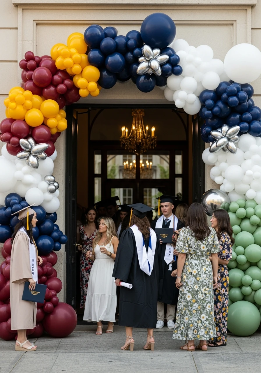 Balloon Arch Entrance - College Graduation Party Ideas
