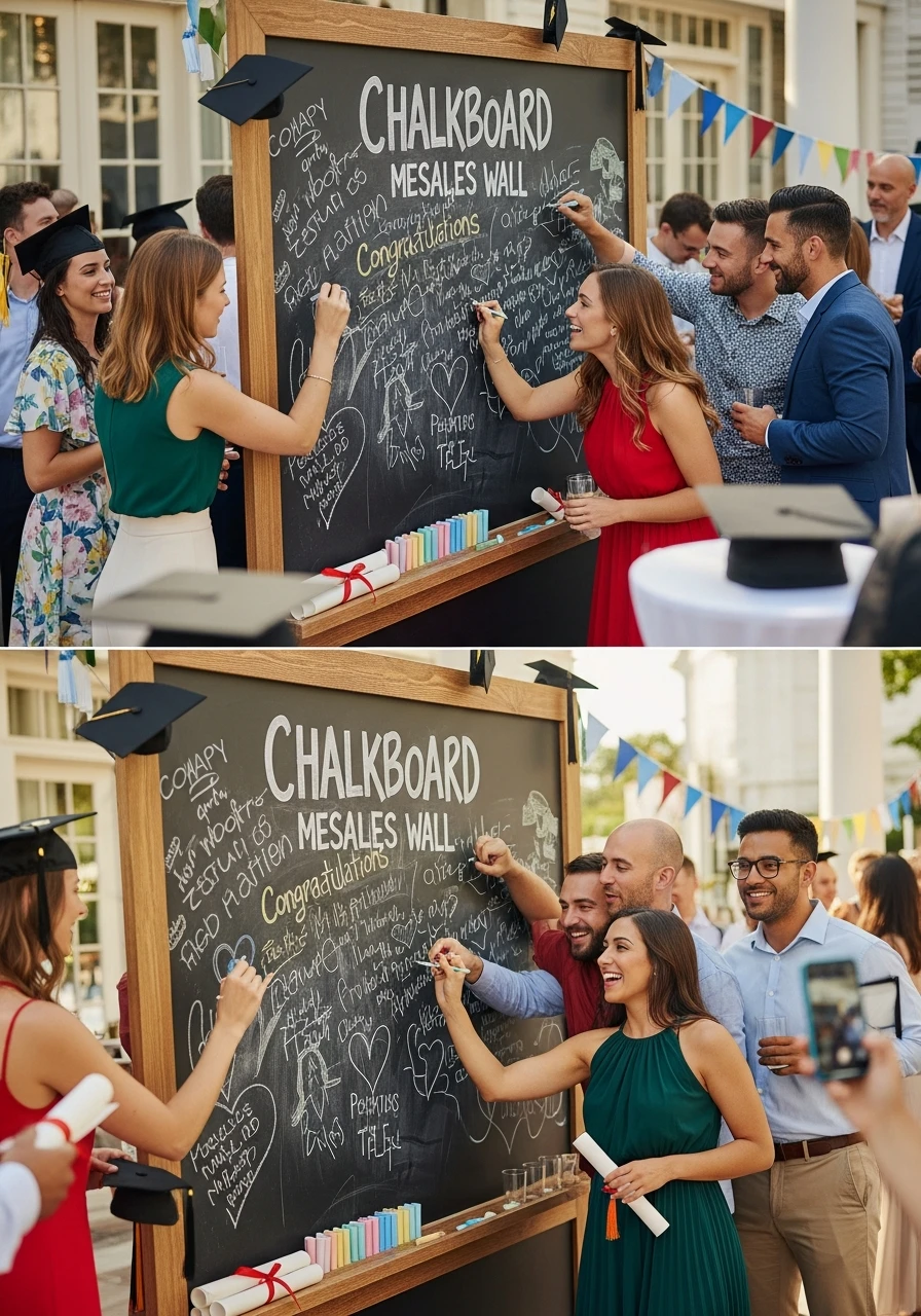 Chalkboard Message Wall - College Graduation Party Ideas