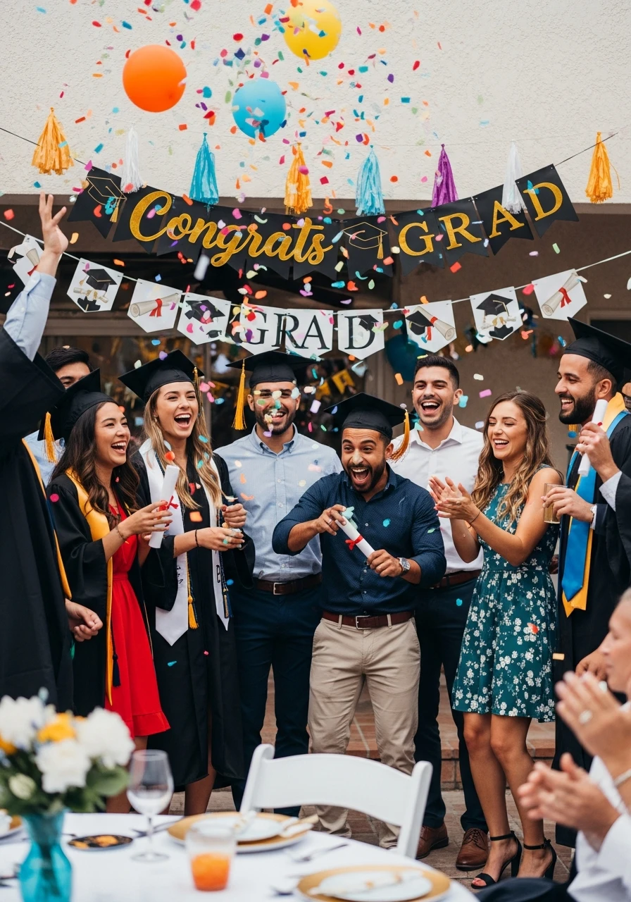 Confetti Celebration Moment - College Graduation Party Ideas