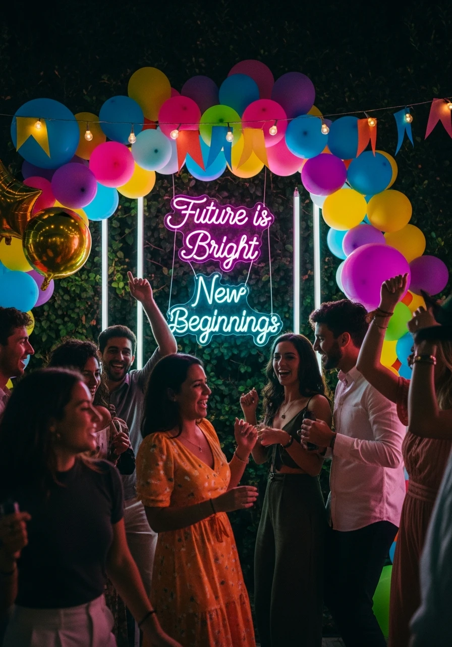 Neon Bright Future - College Graduation Party Ideas