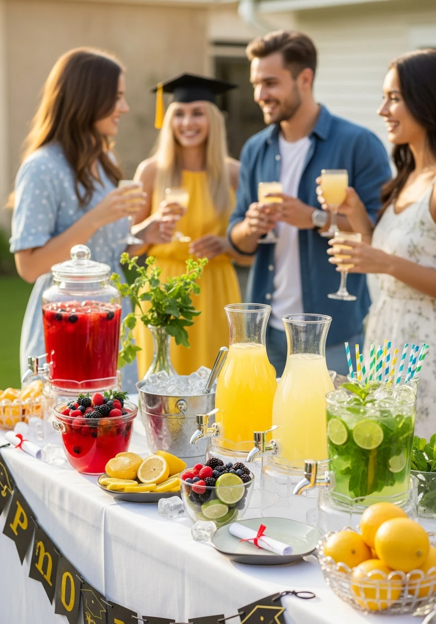 Mocktail or Lemonade Bar - College Graduation Party Ideas