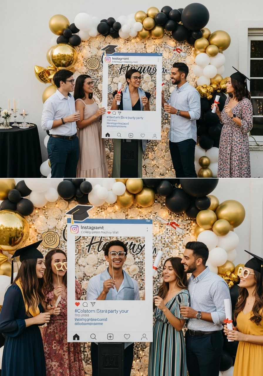Instagram Hashtag Wall - College Graduation Party Ideas