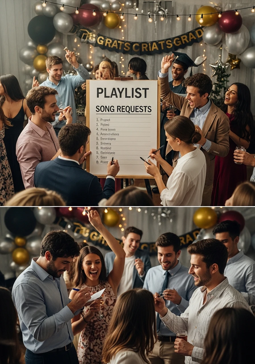 Dance Floor with Playlist - College Graduation Party Ideas