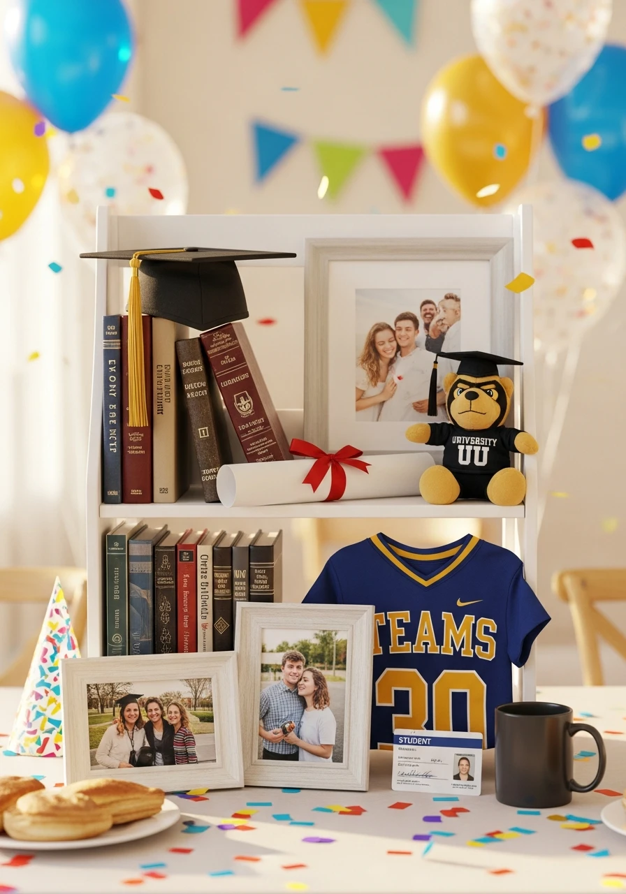 Study Book Memory Shelf - College Graduation Party Ideas