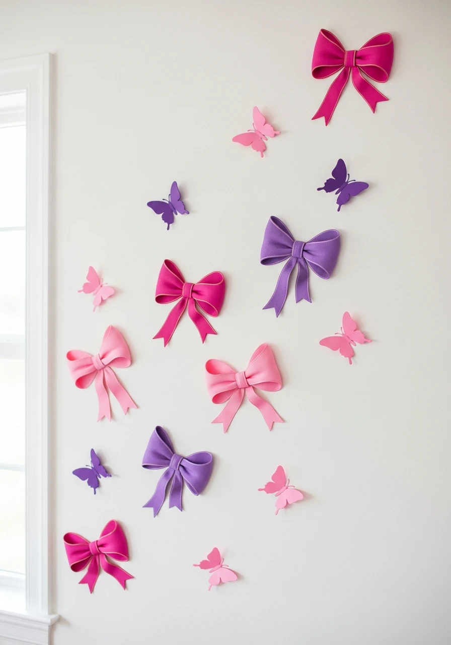 Decorate Walls with Bows - Fancy Nancy birthday party ideas: 50 Ways to Go Ooh-La-La!