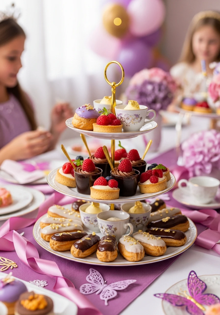 Elegant Dessert Spread - Fancy Nancy birthday party ideas: 50 Ways to Go Ooh-La-La!