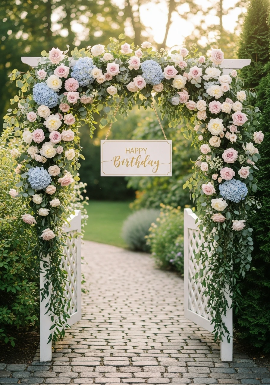 Garden Gate Entrance Sign - The Ultimate Floral Birthday Party Planning Guide