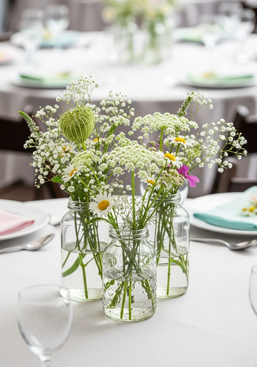 Wildflower Jar Centerpieces - The Ultimate Floral Birthday Party Planning Guide