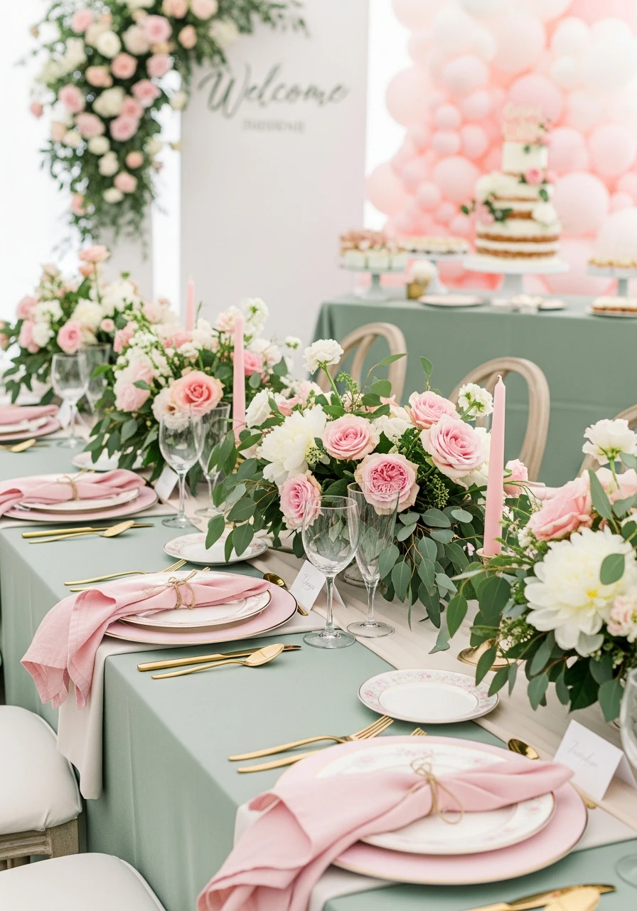 Pink and Green Color Palette - The Ultimate Floral Birthday Party Planning Guide