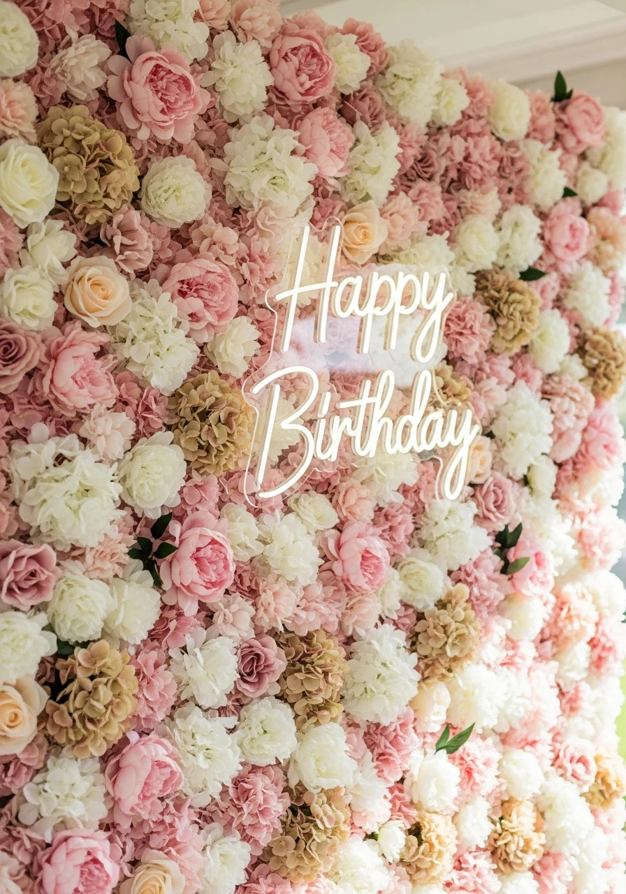Floral Photo Booth Wall - The Ultimate Floral Birthday Party Planning Guide