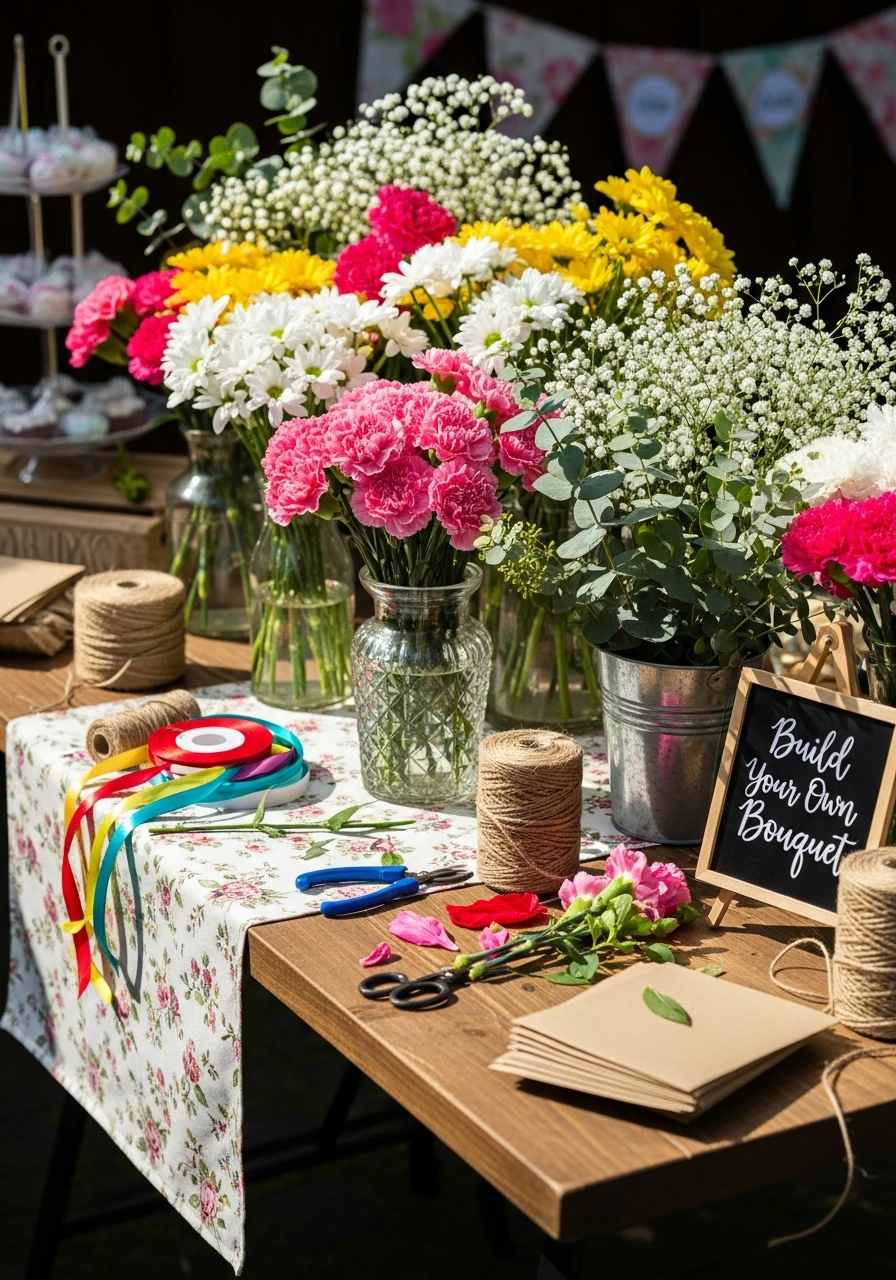 DIY Flower Bouquet Bar - The Ultimate Floral Birthday Party Planning Guide
