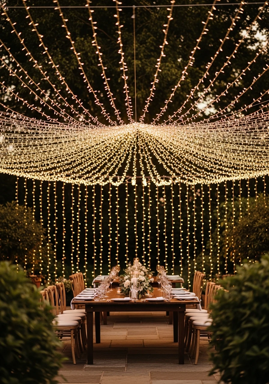 Drape Fairy Lights Overhead - 35 Brilliant Garden Party Decorations You Need