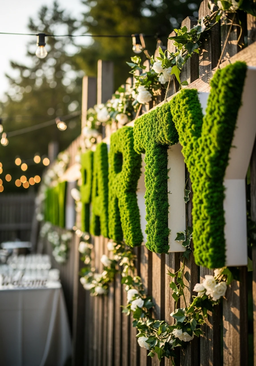 Spell It Out with Mossy Letters - 35 Brilliant Garden Party Decorations You Need