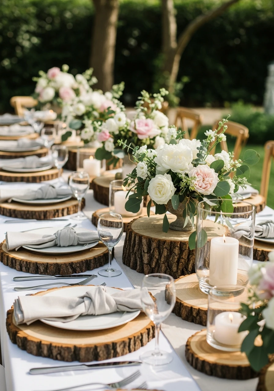 Rustic Wood Slices - 35 Brilliant Garden Party Decorations You Need