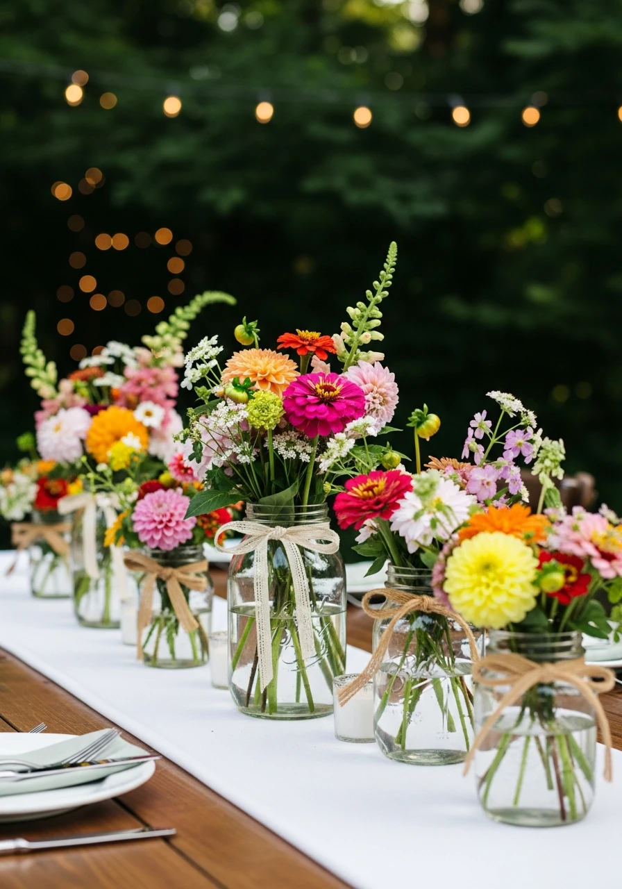 Mason Jar Centerpieces - 35 Brilliant Garden Party Decorations You Need