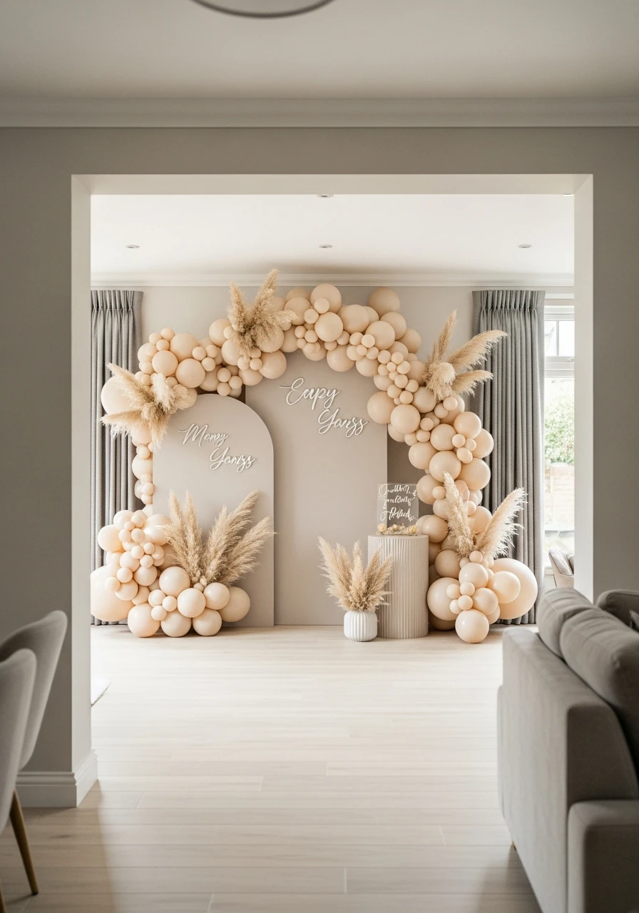 Pampas & Neutral Backdrop
