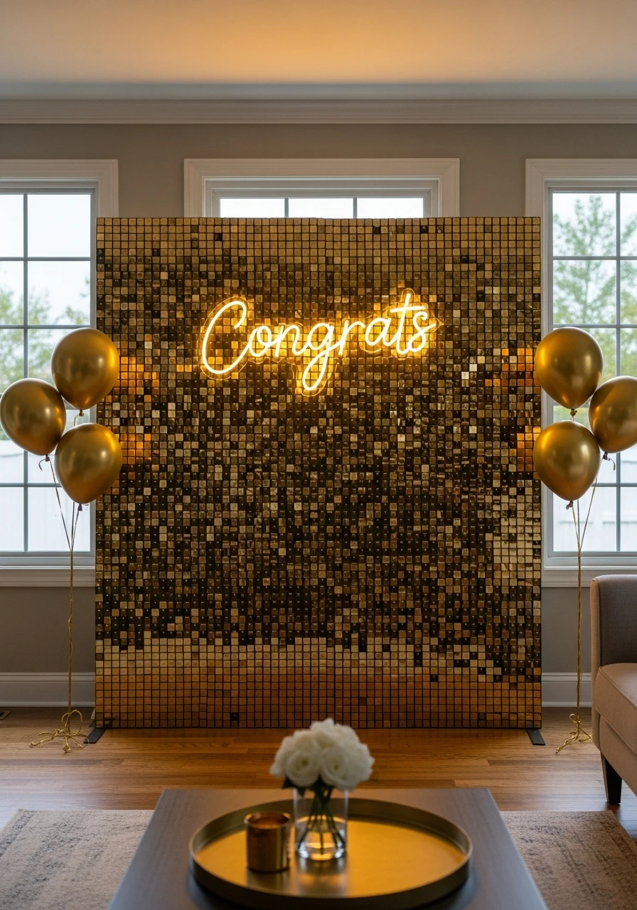 Gold Sequin Glam Wall