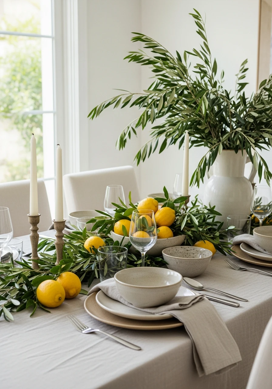 Lemon & Olive Table Decor