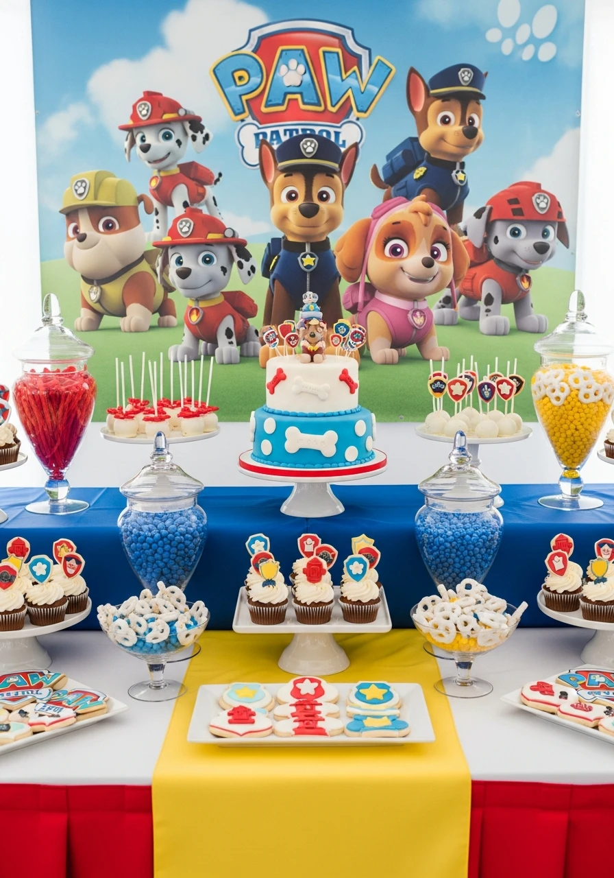 Themed Dessert Station - 35 Amazing Paw Patrol Party Ideas for a Heroic Birthday