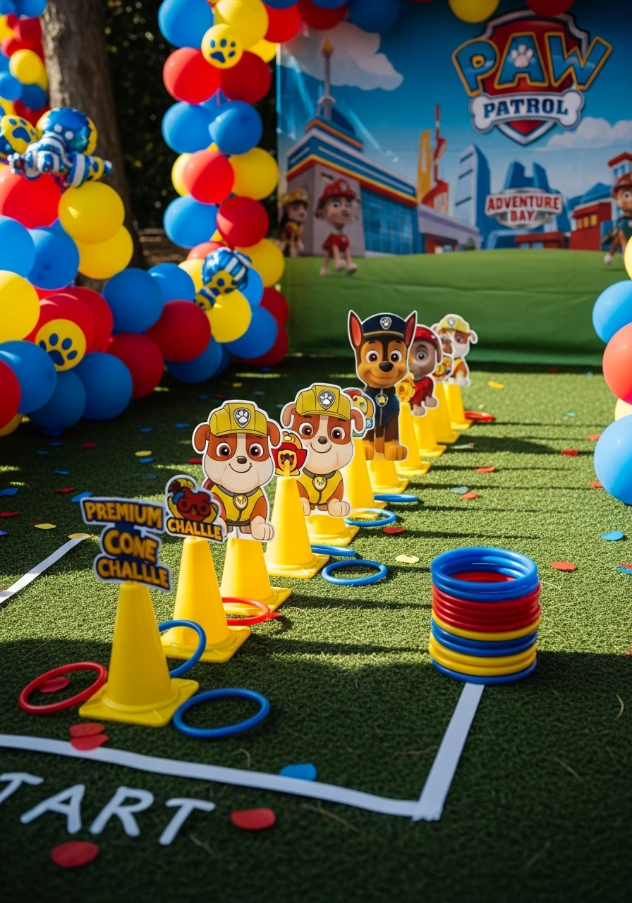 Cone Ring Toss Challenge - 35 Amazing Paw Patrol Party Ideas for a Heroic Birthday