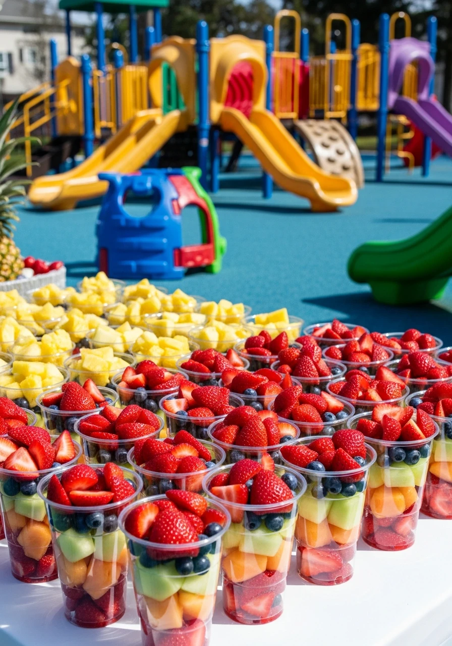 Fruit Cups With Bright Playground Colors