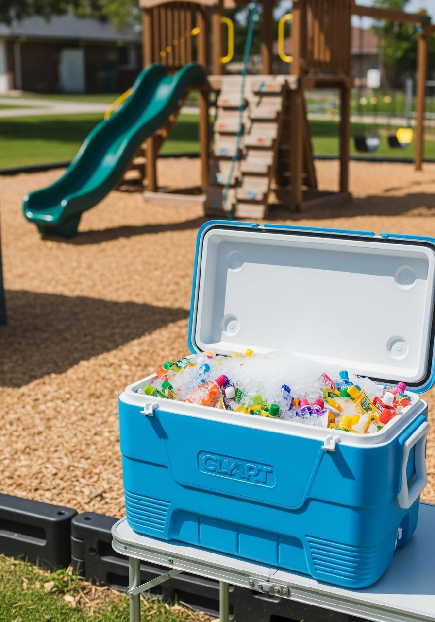 Juice Pouches in a Cooler With Ice
