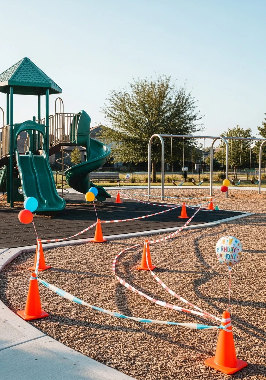 Relay Races Between Slides and Swings