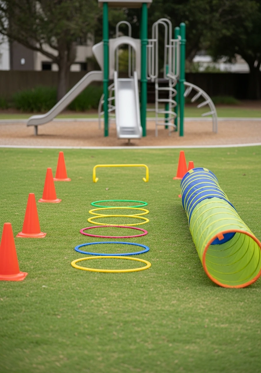 Obstacle Course Using Cones and Tunnels