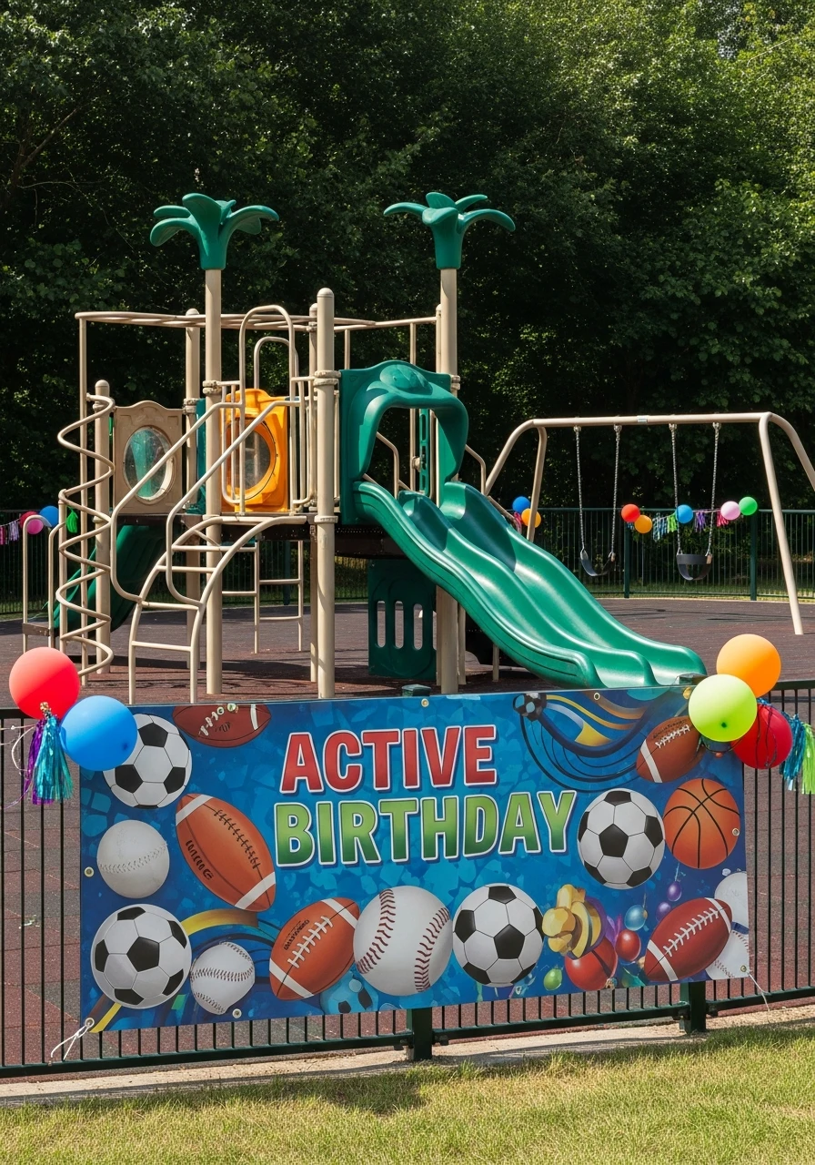 Sports Theme Banner for Active Kids