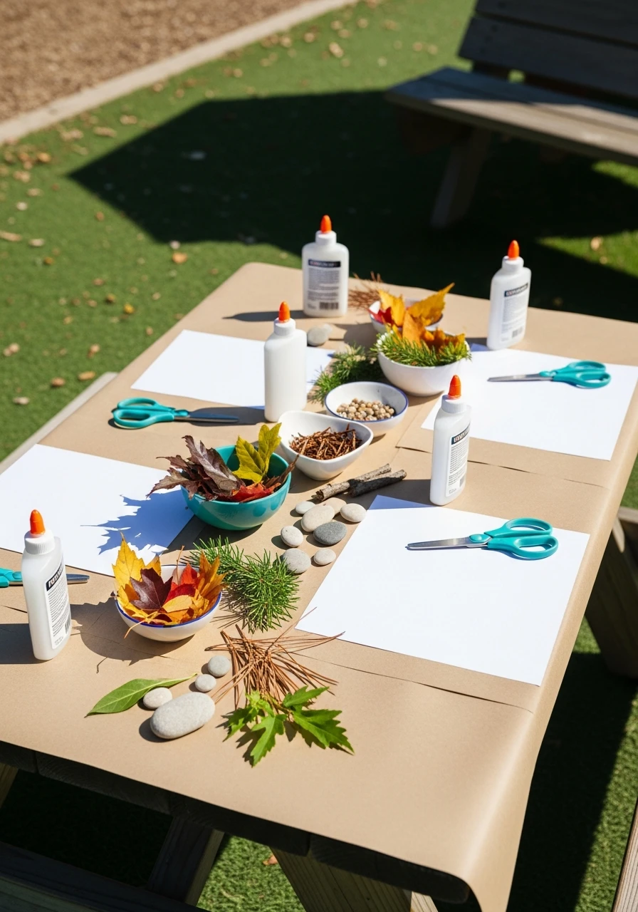 Nature Craft Using Leaves and Sticks