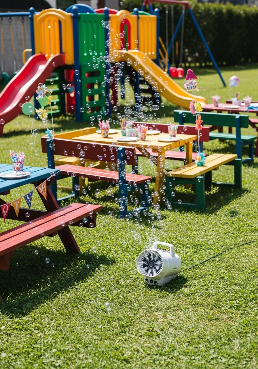 Bubble Machine Near Seating Area